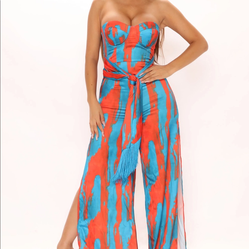Fashion Nova Brunch and Boujee Satin Jumpsuit. Brand New with Tags.